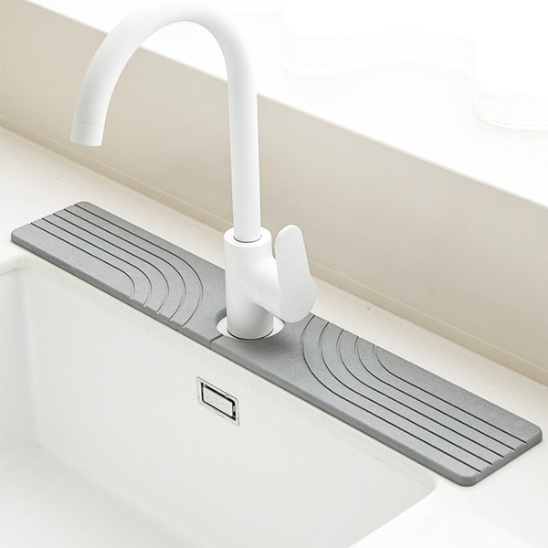 Kitchen Faucet Splash Guard, Diatomite Stone Drying Mat for Kitchen