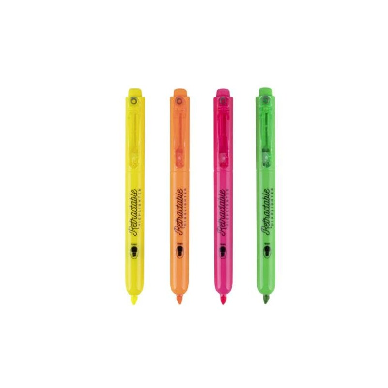 APLI 18932 - 4 Piece Highlighter Set with Retractable Chisel
