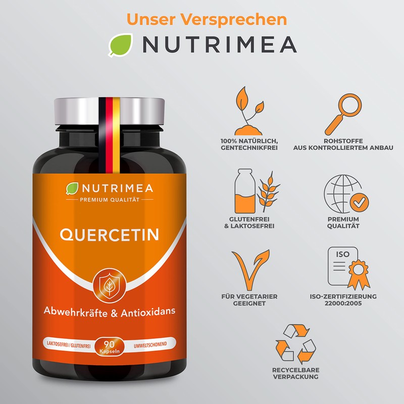 Quercetin with Bromelain + Vitamin C - Natural Active Ingredient