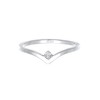 Elli Women's Stacked V Shape Ring with Diamond (0.035 ct.)