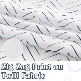 jinchan Blue and White Shower Curtains Herringbone Fabric Shower Curtain Zig Zag Chevron Farmhouse Shower Drape Zigzag Modern Shower Drapes for Bathroom Waterproof Hooks Included 70x72 inches