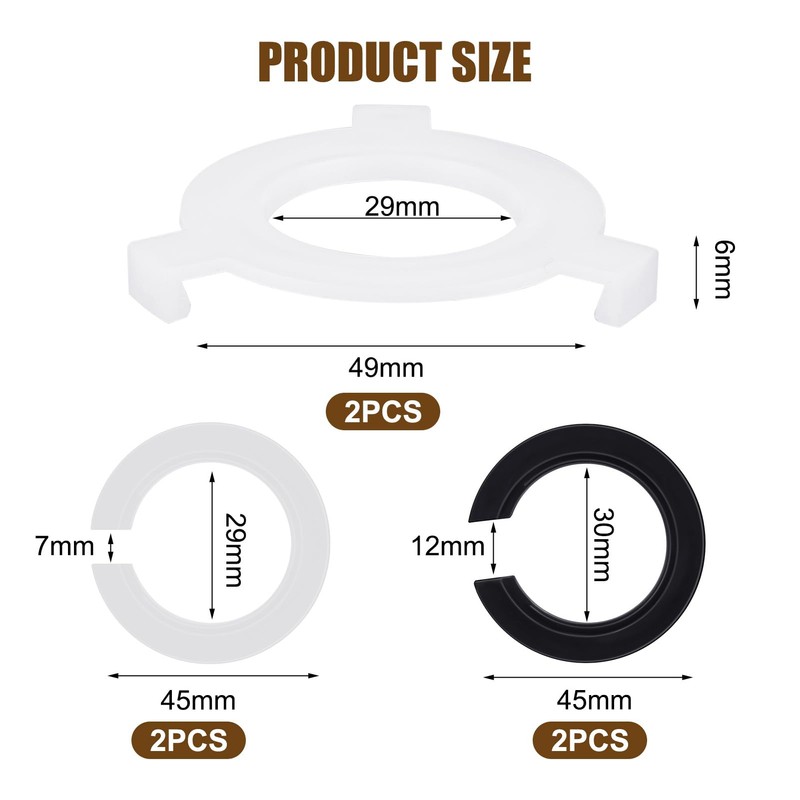 6Pcs Plastic Lampshade Reducer Ring Set, E27 to E14 Lampshade