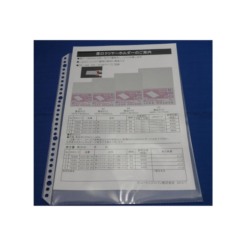 Button CPS-A4-100 Clear Book Pocket, A4, 30 Hole, 100 Pack