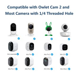 OkeMeeo - Soporte para cuna Owlet Cam 2, Owlet Cam Smart Baby Monitor, Owlet Duo y Arlo (soporte de montaje giratorio)