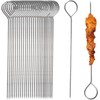 30 Pieces Metal BBQ Skewers, 25cm Stainless Steel Kebab Skewer,