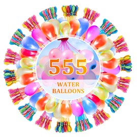 Pack of 555 Water Bombs Self-Closing, Reusable Water Bombs with 4 Tap Connections, Quick Fill Water Balloons, Colourful Water Balloons, Water Balloons for Beaches, Pool Parties, Beaches