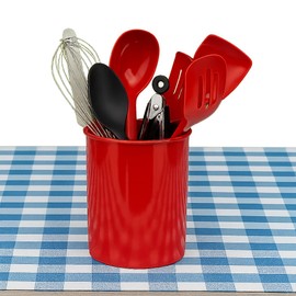 Reston Lloyd Multipurpose Utensil/Crock Holders Organize Wide Variety of Sizes of Utensils & Tools, Includes Large, & Miniature, Red