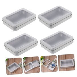 Gatuida 8pcs Creative Transparent USB Flash Drive Storage Box Tinplate Organizer for Keys Jewelry and More Practical Desktop for Office and Home Use