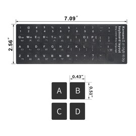 Lucocia 2PCS Pack Universal Stickers for Laptop Computer PC Desktop Keyboard,Computer Keyboard Replacement Stickers (Korean 02)