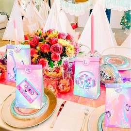 Roaring Good Time Dreamy Singer Popcorn Box Singer Theme Party Favor Bags Singer Theme Birthday Party Supplies Bags Candy Treat Bag for Birthday Wedding Bridal Shower