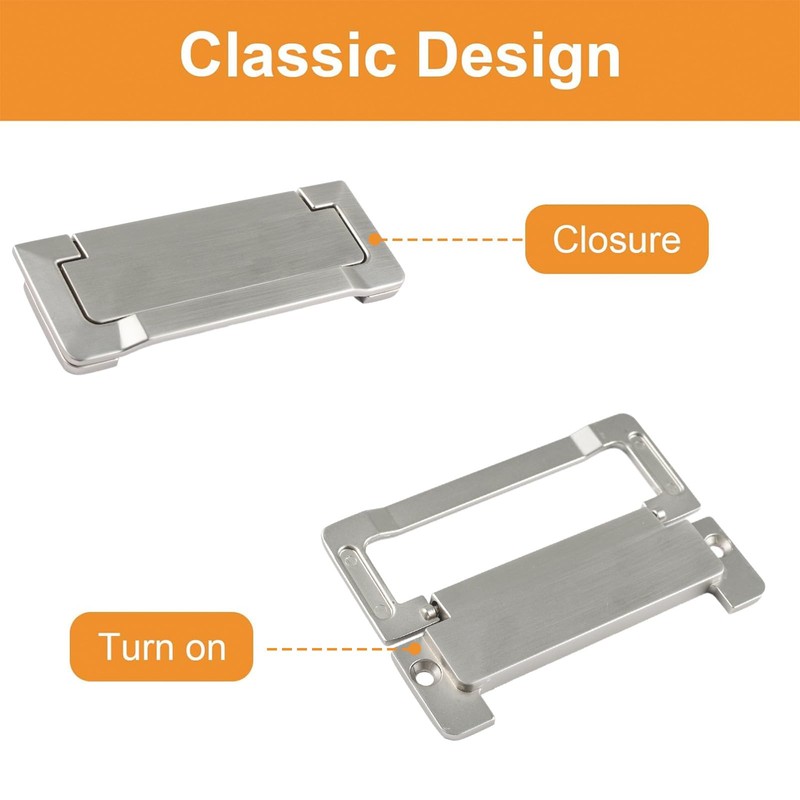 MOROBOR 4Pcs Nickel Pocket Doors Drawer Handle Flush Ring Pull,