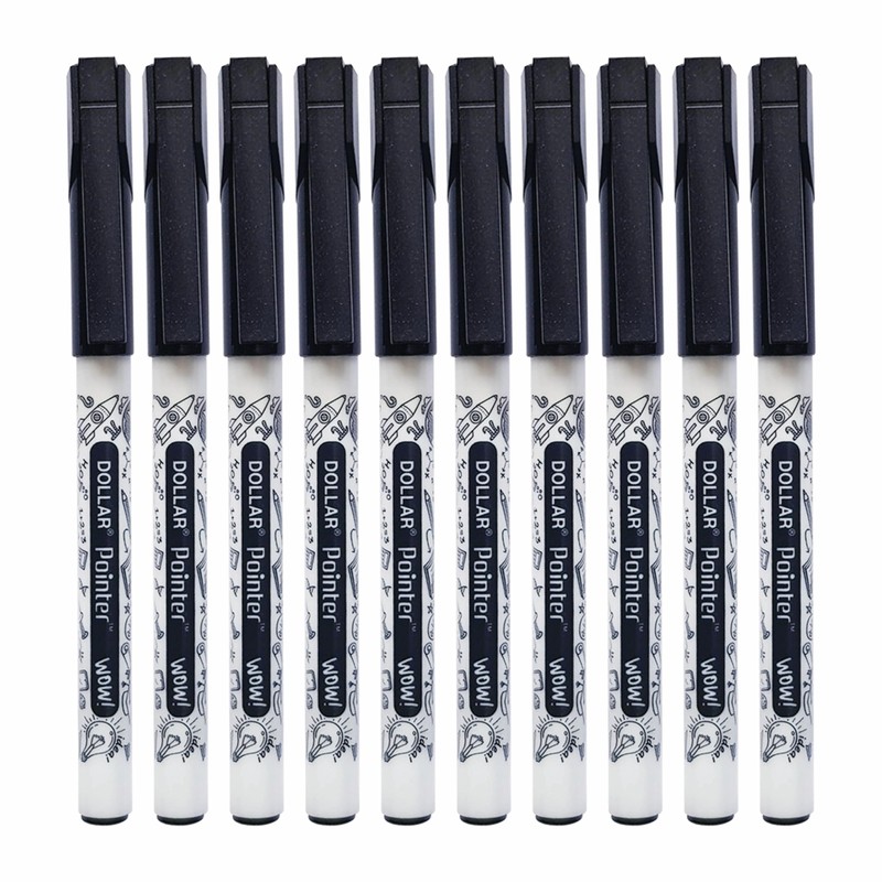 WOW Fineliner Pens Set, Fine Point (0.3mm), BLACK, Pack of