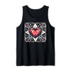 Colorful Heart With Arrows And Star Design Graphic Design Tank