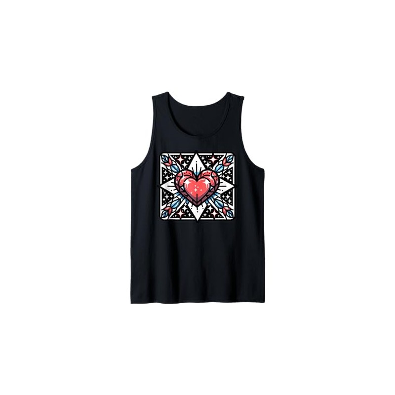 Colorful Heart With Arrows And Star Design Graphic Design Tank