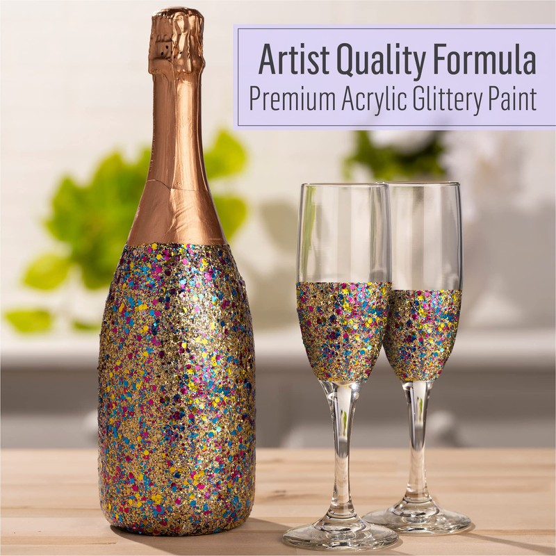 FolkArt Glitterific Pop Acrylic Craft Paint, Silver Lining 2 fl