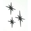Zeckos Set of Three Black Cast Iron 8 Pointed Wall