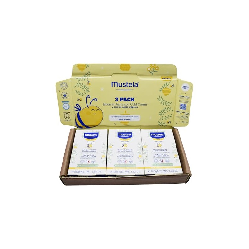 Mustela Pack 3 Jabones en Barra Cold Cream para Piel