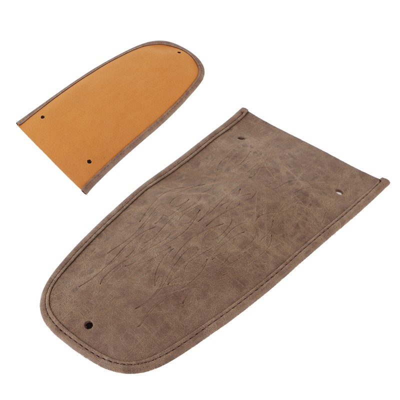 Motorcycle Fender Bib Cover Artificial Leather Decorative Pad Flame Pattern