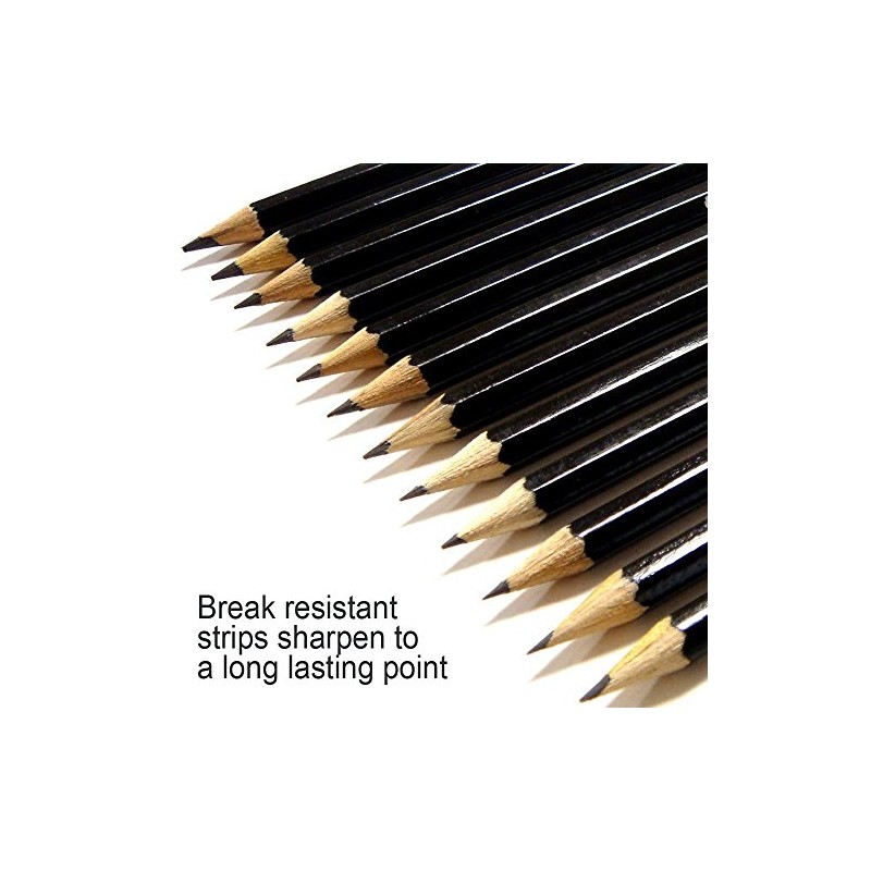 12 Graded Pencils - Draws, Tones & Shades without mess