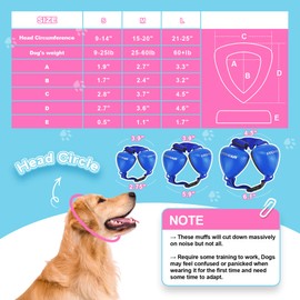 PROHEAR Ungrade Gel Pads Dog Ear Muffs Hearing Protection for Dogs, NRR 28dB for Thunder, Hunting, Tourism,Small - Blue