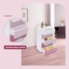 YIPONYT Plastic Drawers Storage Cart Mobile Cabinet with Casters, Tall