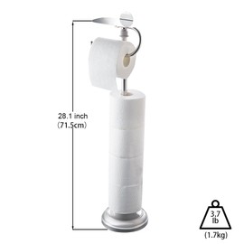 Toilet Paper Holder Stand with Phone Shelf,304Stainless Steel,Free Standing Toilet Paper Roll Holder with Storage,Rv Accessories, Apartment Restroom Household Home Essentials,