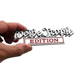 We The People Edition Emblem Full Metal Badge Decal 3D Sticker Compatible with Universal Car, Truck, SUV, Boat, Vehicle Door Decoration (Chrome/Red)