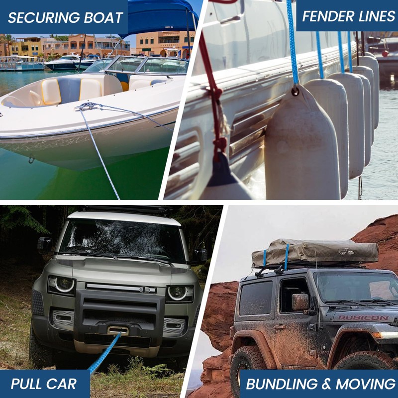 MERIANE Boat Dock Lines Marine Grade, 5/8" x 35' Double