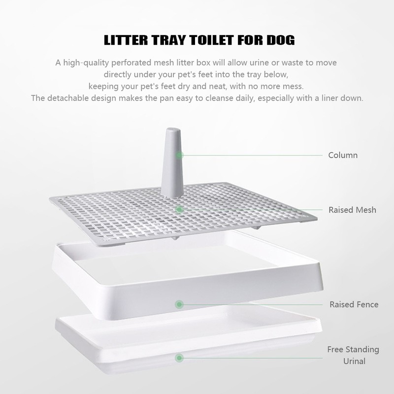 Litter Pan with Grid Dog Training Pan Cage with Toilet