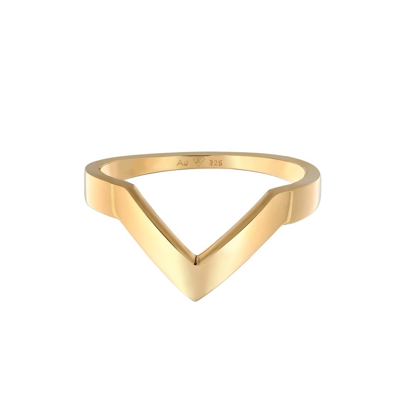 Elli Elli Premium Ring Women's V Shape Geo Basic in