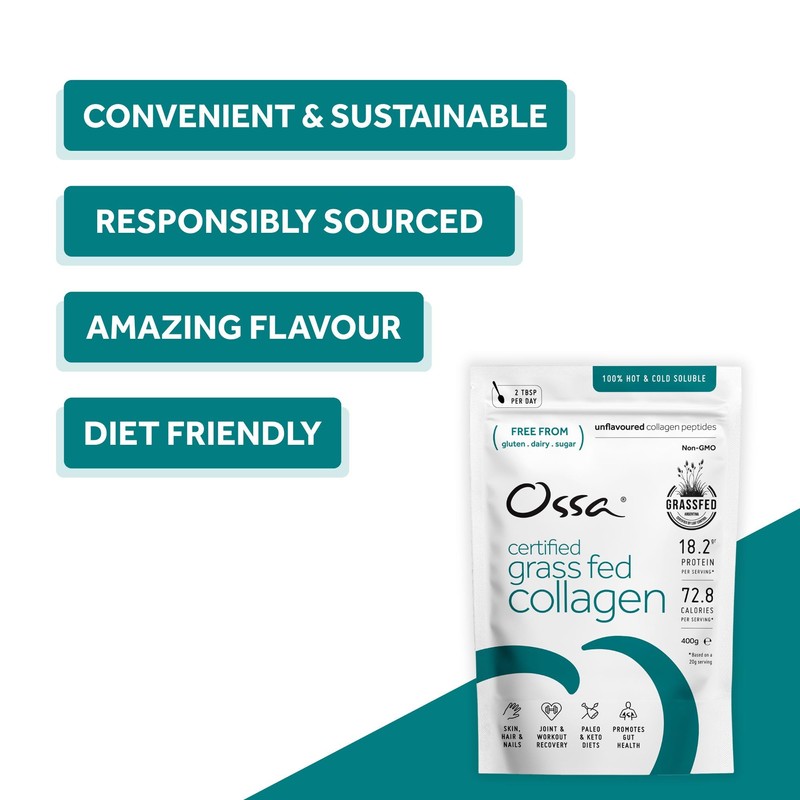 Ossa Collagen Peptides Powder 400g | Grass Fed | Natural