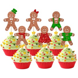 24 piezas de decoración para cupcakes de pan de jengibre para hombre o niña, diseño de pan, regalo de género, baby shower, suministros de decoración para fiestas