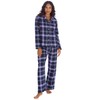 INSIGNIA Ladies Button Up Cotton Blend Flannel Traditional Pyjamas (UK,