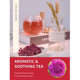 TeeLux Dried Rose Petals Edible 80 g, Vegan, Natural Scented Rose Tea, Food Grade Rose Petals for Baking, Drinking