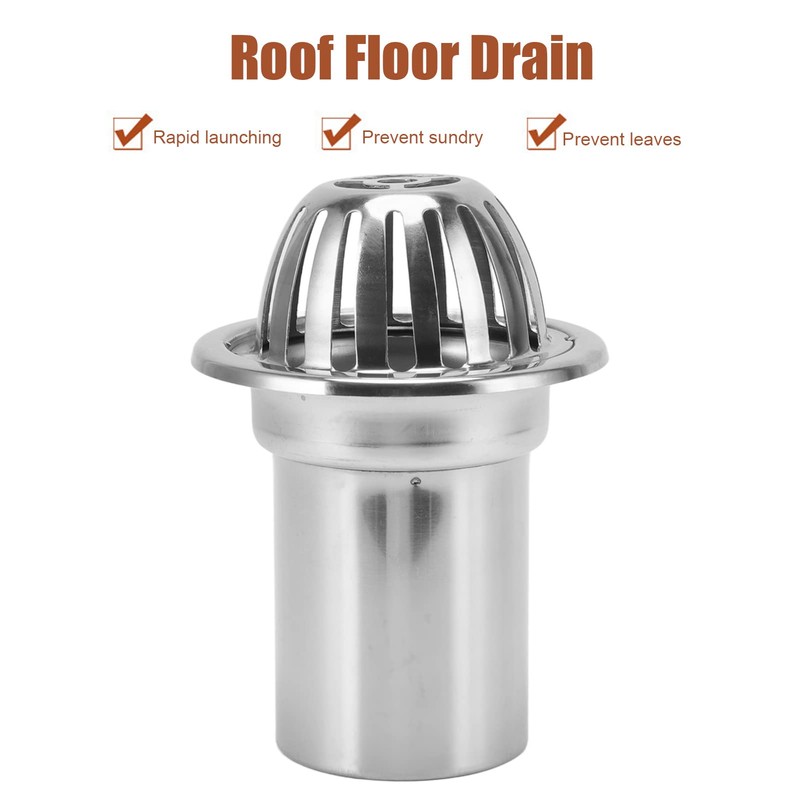 Roof Floor Drain, Round 3in/4in/5in Stainless SteelOutdoor Roof Floor Drain,