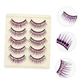 Minkissy 15pairs Exaggerated False Eyelashes with Diamond Accents for Latin Dance Cosplay and of Thick Lashes to Eye Makeup and Create Stunning Volume