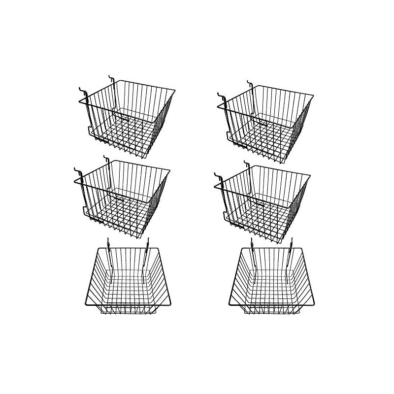 MH GLOBAL Set of 6 Pieces Black Metal Wire Slatwall