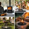 24inch Fire Pit Mat, Round Under Grill Blanket for Outdoor