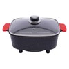 2-in-1 Portable Barbecue Hot Pot,Temperature Control Hot Pot with Grill,Electric