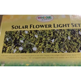 One Stop Gardens Solar Flower LED String Light, 15 Pc. Outdoor/indoor Patio Garden Auto Lights