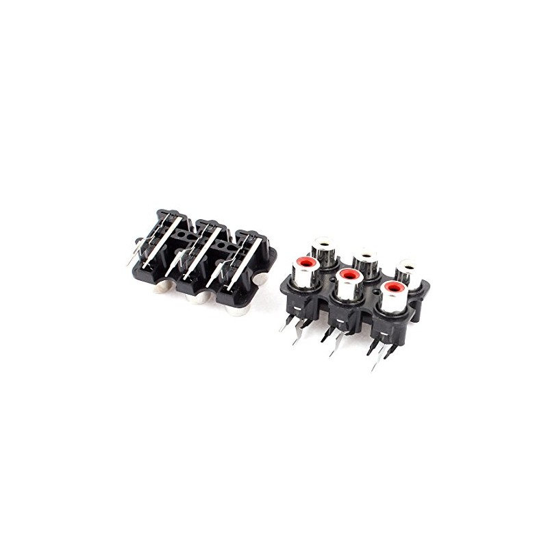 Aexit 2pcs (Terminal, connector) 6 Position Stereo Audio Video Jack