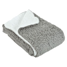 Micro-Pro Large Luxury Soft Sherpa Fleece Blanket Chunky Double Layer Warm Sofa Bed Throw 150x200cm - Grey