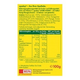 Apoday Hot Sage + Honey + Vit.C + Zinc Powder