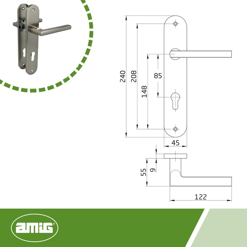 Amig - Steel Plate Handles for Doors | Mod. MAI