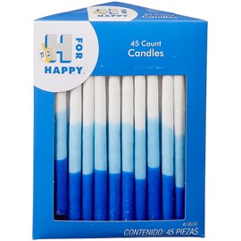 Family Bundle Pack of Premium Dripless Hanukkah Candles - 135 Candles - for All 8 Nights of Chanukah (Traditional Blue & White)