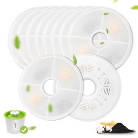 Pack of 8 Cat Fountain Filter, Replacement Filter for Cat Water Fountain Filter, Cat Fountain Filter and Activated Carbon Ion Exchange Resin for Cats and Dogs for 3 L Flower Drinking Fountain for Cats