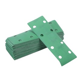 HEROFFIX 50 Pcs Sanding Discs Wet Dry Waterproof Hook & Loop Sandpaper for Woodworking, Automotive Refinishing 7.80"x2.76" 8 Hole 600 Grit Green White Corundum