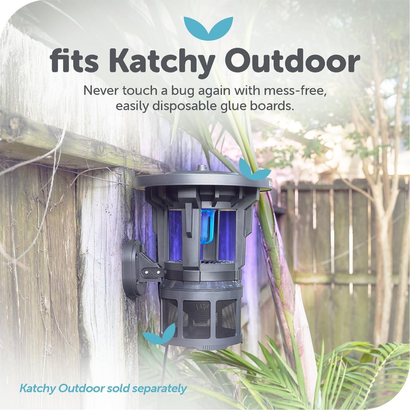 Katchy Outdoor Insect Trap Glue Board Refills, 8-Pack, Catcher &