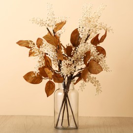 Thiccywoov 6 Pack Artificial Fall Berry Stems Fall Floral Picks for Floral Arrangements for Autumn Thanksgiving Home Table Centerpiece Decorations