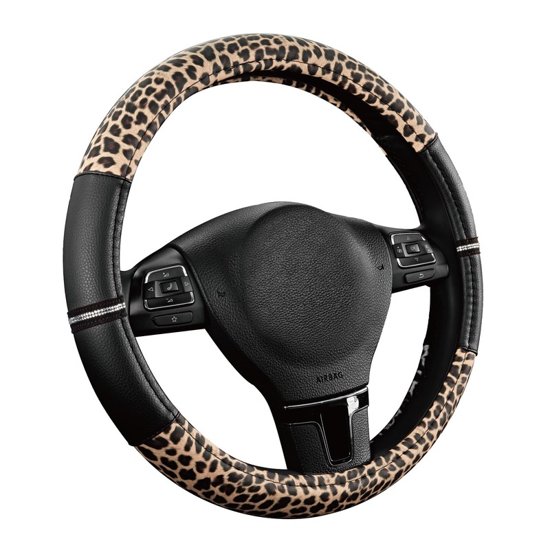 Road Comforts Leopard Steering Wheel Cover - Made with PVC